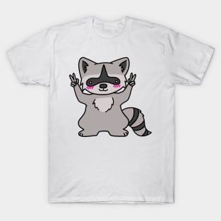 Raccoon shows peace sign T-Shirt